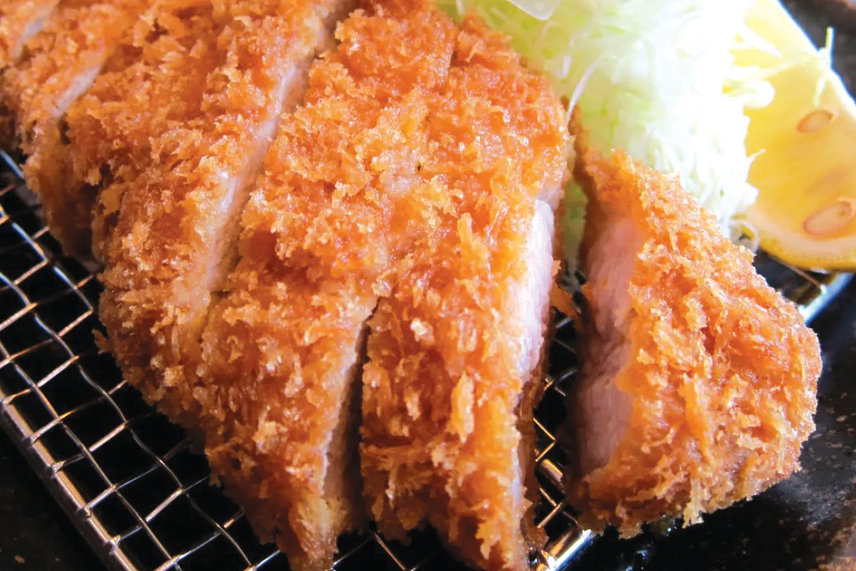 Golden crispy pork katsu with shredded cabbage at Yahao Asian Cuisine，an Asian Fusion Restaurant in Great Neck